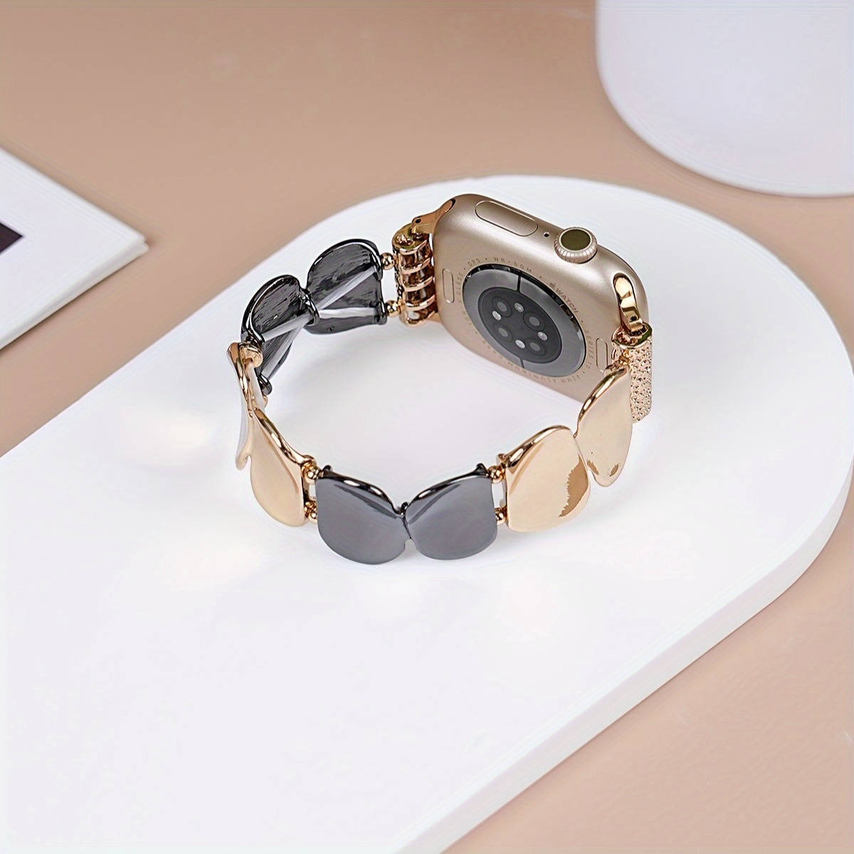 1pc of atmospheric glitter metal strap for men and Women's Apple Watch, compatible with Apple Watch 38u002F40u002F41u002F42u002F44u002F45u002F46u002F49mm, compatible with Apple Watch series Ultrau002FSEu002F10u002F9u002F8u002F7u002F6u002F5u002F4u002F3u002F2u002F1 fashionable high-end Men's and Women's smart wristbands - Image 7