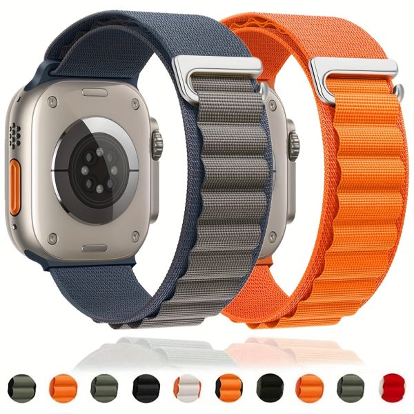 Alpine Loop Compatible with Apple Watch Ultra 1u002FUltra 2u002FUltra 3 Band 49mm 46mm 45mm 44mm 42mm 41mm 40mm 38mm Adjustable Bracelet for Men Women, S11 S10 S9 S8 S7 S6 S5 S4 Premium Nylon Sport Loop Replacement Strap with C-Hook Closure for iWatch Ultra