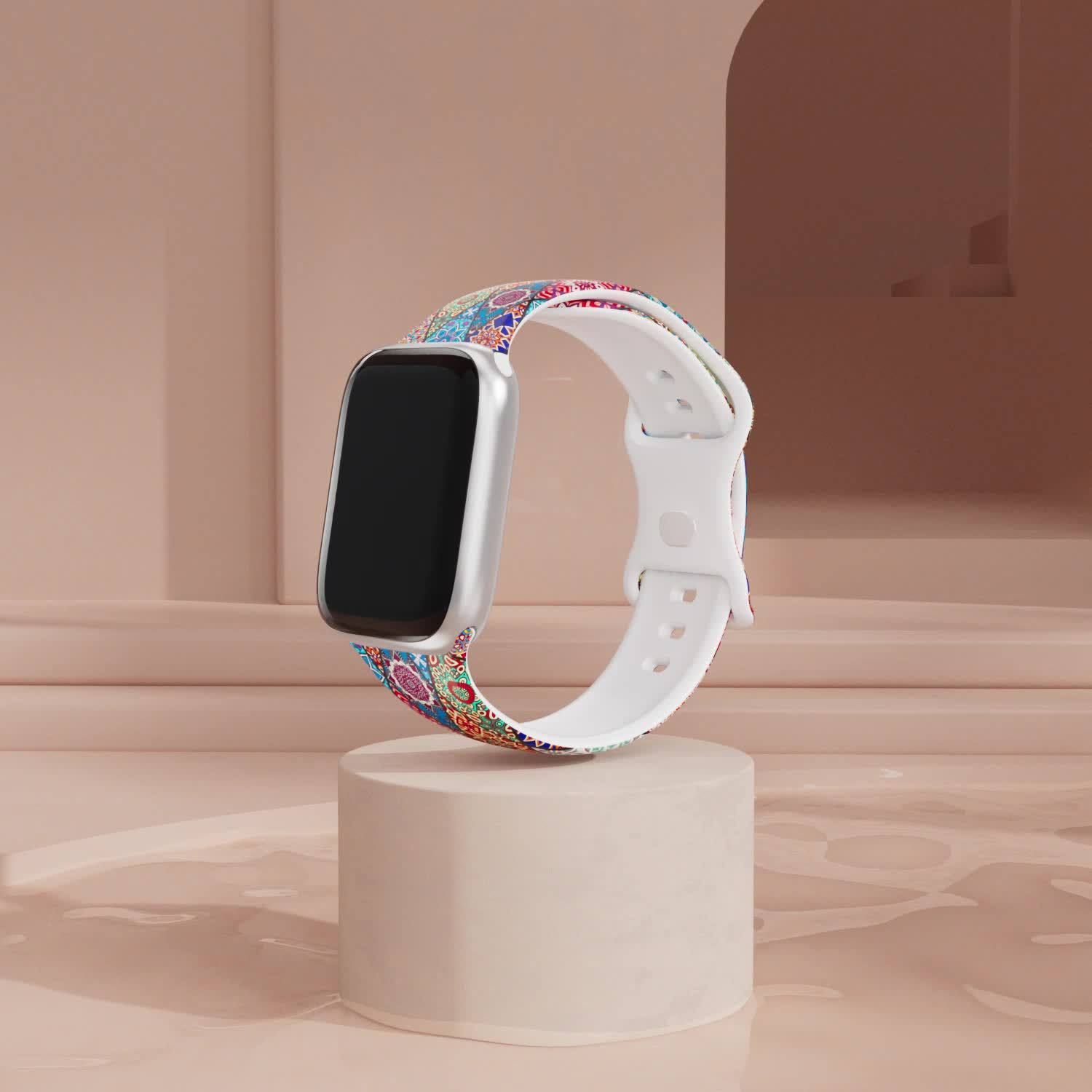 Culture Series Watchband Compatible with iWatch Cute Soft Silicone Adjustable Watch Replacement Band Strap for Women Men - Image 17